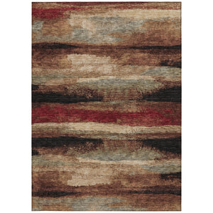 Homeroots 3' Abstract Washable Indoor Outdoor Area Rug In Teal Blue And Navy – Perfect For High Traffic Spaces! Brown Polyester 612528