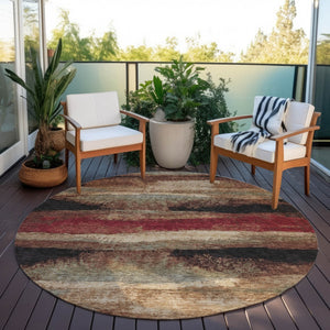 Homeroots 3' Abstract Washable Indoor Outdoor Area Rug In Teal Blue And Navy – Perfect For High Traffic Spaces! Brown Polyester 612529
