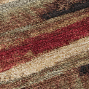 Homeroots 3' Abstract Washable Indoor Outdoor Area Rug In Teal Blue And Navy – Perfect For High Traffic Spaces! Brown Polyester 612529