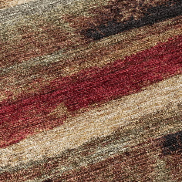 Homeroots 3' Abstract Washable Indoor Outdoor Area Rug In Teal Blue And Navy – Perfect For High Traffic Spaces! Brown Polyester 612529