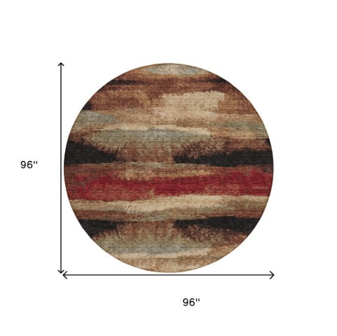 Homeroots 3' Abstract Washable Indoor Outdoor Area Rug In Teal Blue And Navy – Perfect For High Traffic Spaces! Brown Polyester 612529