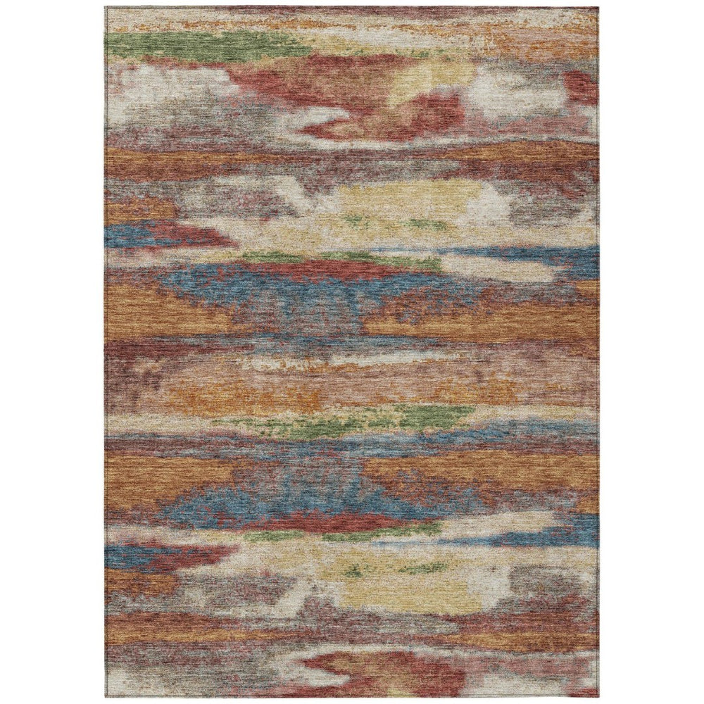 HomeRoots 5' Vibrant Abstract Washable Area Rug – Durable Indoor/Outdoor Design for Modern Spaces & Easy Care 9' X 12' 612543