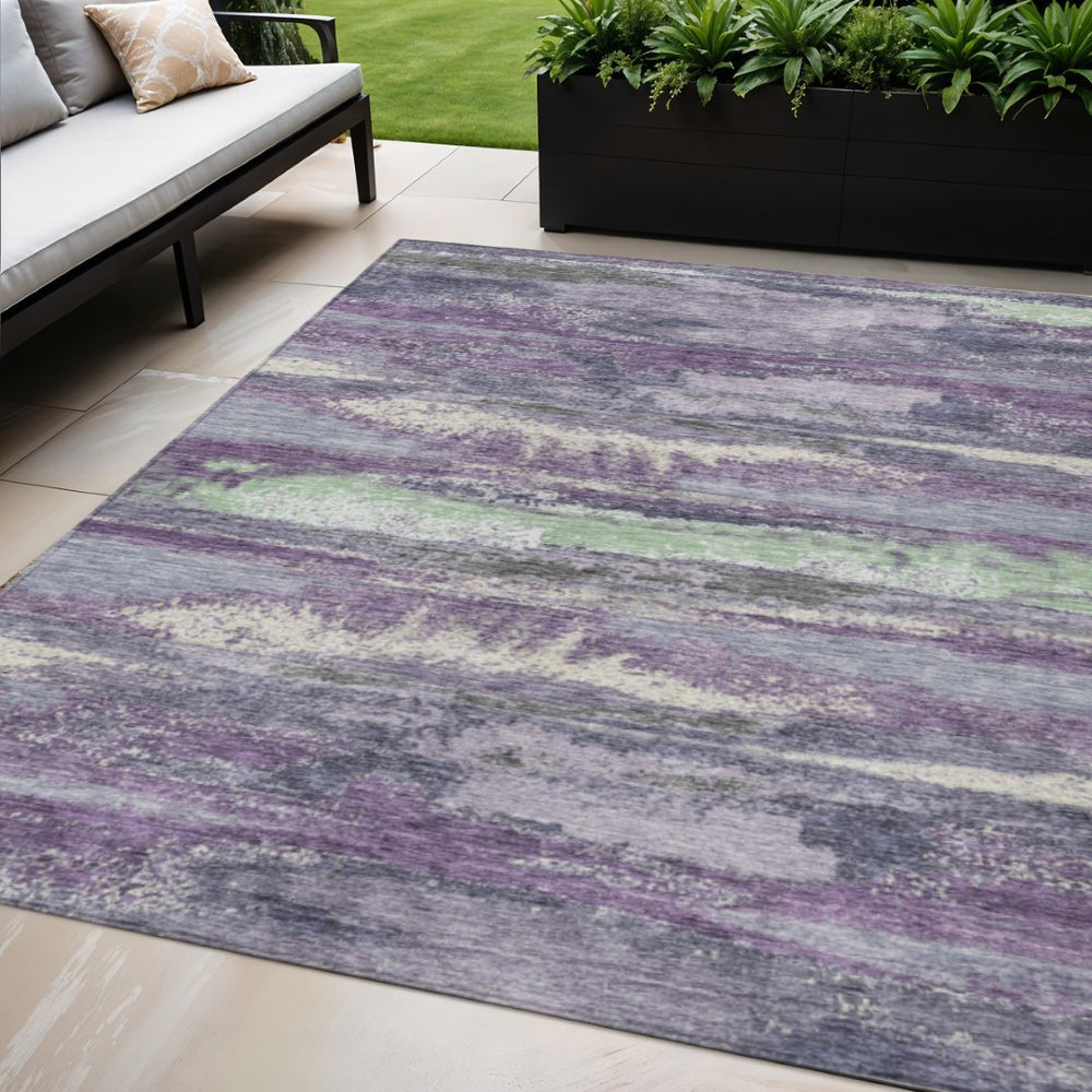 HomeRoots 5' Vibrant Purple and Lavender Abstract Area Rug – Washable, Durable, Ideal for Indoor or Outdoor Use 5' X 8' 612546