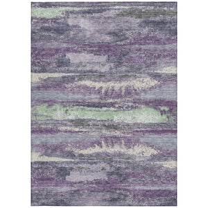 Homeroots 3' Abstract Washable Indoor Outdoor Area Rug In Teal Blue And Navy – Perfect For High Traffic Spaces! Purple Polyester 612548