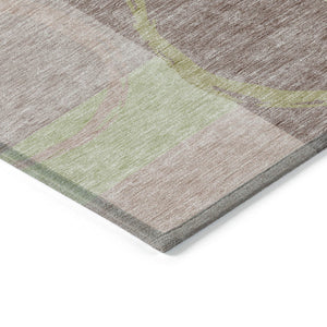 Homeroots 3' Abstract Washable Indoor Outdoor Area Rug In Stylish Mint Green Design For Versatile Spaces Blush Polyester 612562