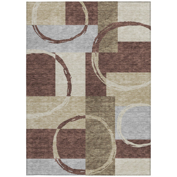 Homeroots 3' Abstract Washable Indoor Outdoor Area Rug In Stylish Mint Green Design For Versatile Spaces Brown Polyester 612564