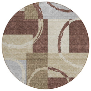 Homeroots 3' Abstract Washable Indoor Outdoor Area Rug In Stylish Mint Green Design For Versatile Spaces Brown Polyester 612565