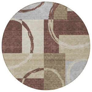 Homeroots 3' Abstract Washable Indoor Outdoor Area Rug In Stylish Mint Green Design For Versatile Spaces Brown Polyester 612565