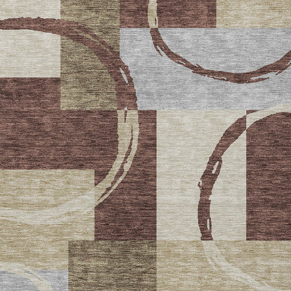 Homeroots 3' Abstract Washable Indoor Outdoor Area Rug In Stylish Mint Green Design For Versatile Spaces Brown Polyester 612566