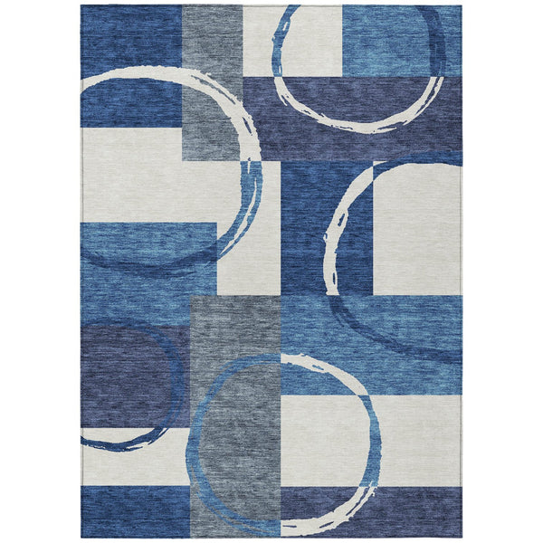 Homeroots 3' Abstract Washable Indoor Outdoor Area Rug In Stylish Mint Green Design For Versatile Spaces Blue Polyester 612570