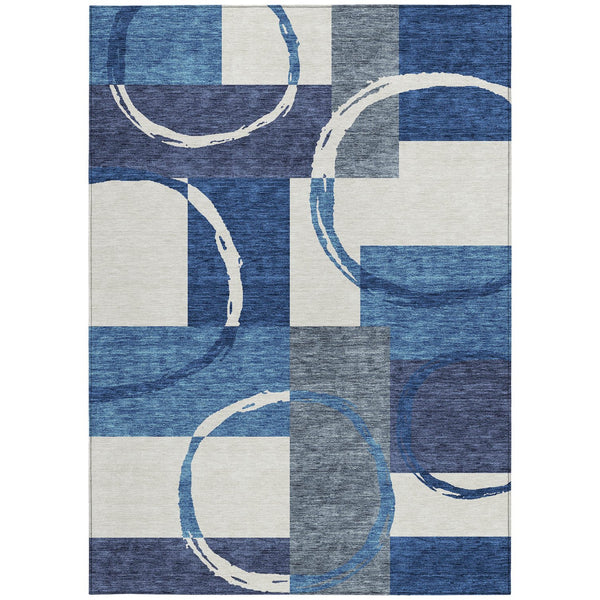 Homeroots 3' Abstract Washable Indoor Outdoor Area Rug In Stylish Mint Green Design For Versatile Spaces Blue Polyester 612570