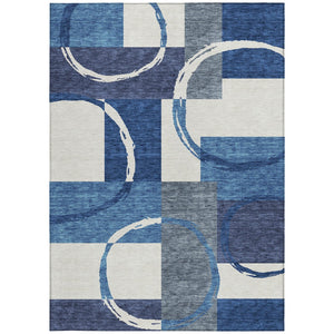 Homeroots 3' Abstract Washable Indoor Outdoor Area Rug In Stylish Mint Green Design For Versatile Spaces Blue Polyester 612574