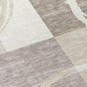 Homeroots 3' Abstract Washable Indoor Outdoor Area Rug In Stylish Mint Green Design For Versatile Spaces Ivory Polyester 612583