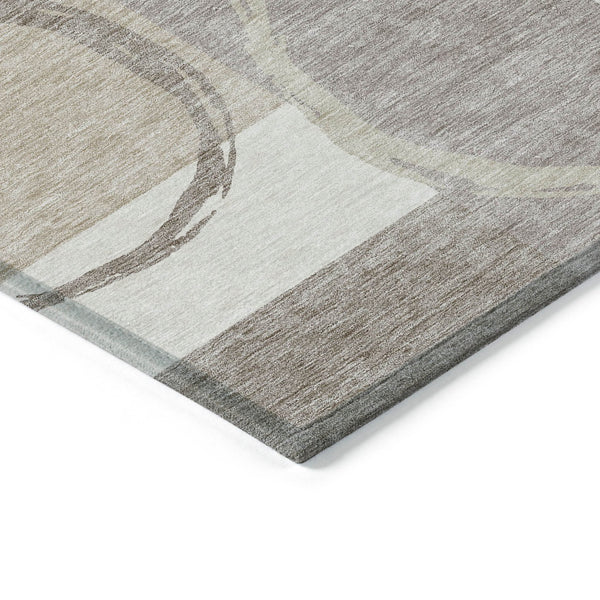 Homeroots 3' Abstract Washable Indoor Outdoor Area Rug In Stylish Mint Green Design For Versatile Spaces Ivory Polyester 612585