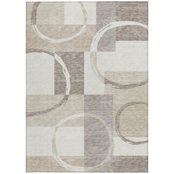 Homeroots 3' Abstract Washable Indoor Outdoor Area Rug In Stylish Mint Green Design For Versatile Spaces Ivory Polyester 612586