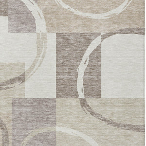 Homeroots 3' Abstract Washable Indoor Outdoor Area Rug In Stylish Mint Green Design For Versatile Spaces Ivory Polyester 612586