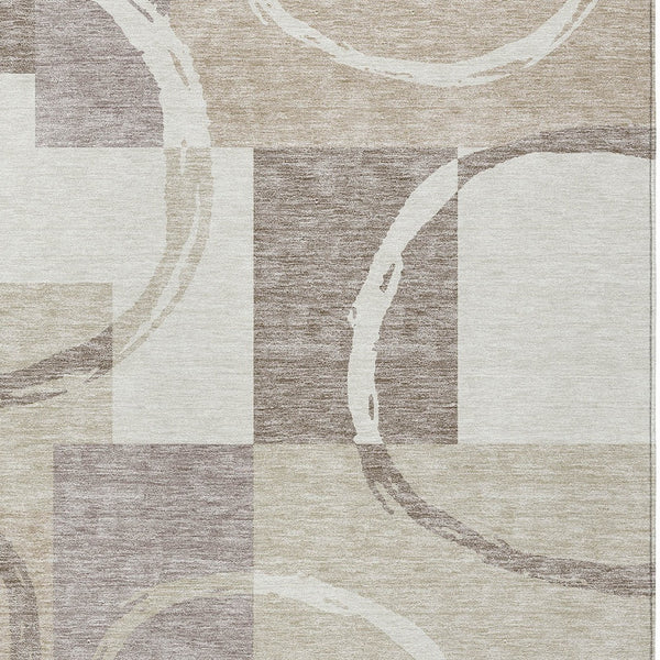 Homeroots 3' Abstract Washable Indoor Outdoor Area Rug In Stylish Mint Green Design For Versatile Spaces Ivory Polyester 612586