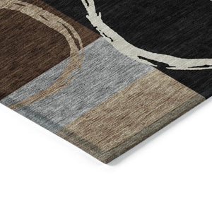 Homeroots 3' Abstract Washable Indoor Outdoor Area Rug In Stylish Mint Green Design For Versatile Spaces Pewter Polyester 612587