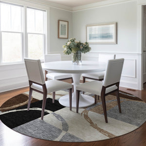 Homeroots 3' Abstract Washable Indoor Outdoor Area Rug In Stylish Mint Green Design For Versatile Spaces Pewter Polyester 612589