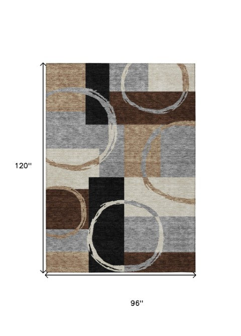 Homeroots 3' Abstract Washable Indoor Outdoor Area Rug In Stylish Mint Green Design For Versatile Spaces Pewter Polyester 612590