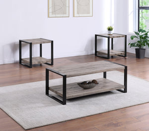 English Elm 1pc Rustic Modern Coffee Table 47.5" x 23.9" x 18" Centerpiece With Sturdy Wood Frame & Simple Assembly Brown,Gray 27 L x 27 W x 11 H B011P244356