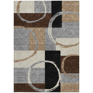 Homeroots 3' Abstract Washable Indoor Outdoor Area Rug In Stylish Mint Green Design For Versatile Spaces Pewter Polyester 612591