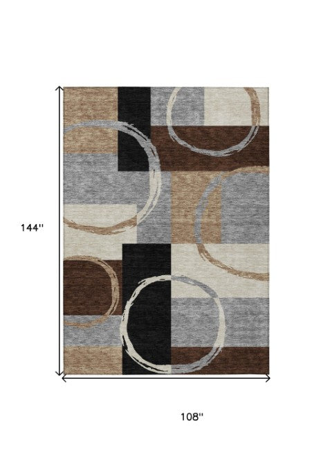Homeroots 3' Abstract Washable Indoor Outdoor Area Rug In Stylish Mint Green Design For Versatile Spaces Pewter Polyester 612591