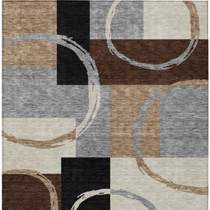 Homeroots 3' Abstract Washable Indoor Outdoor Area Rug In Stylish Mint Green Design For Versatile Spaces Pewter Polyester 612591