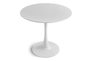 English Elm Round White Pedestal Dining Table 31.5" Tulip Mid-Century Fiberboard Modern Compact Seats 2-4 W2720P204019