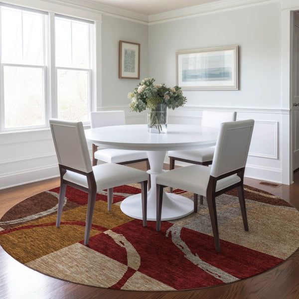 Homeroots 3' Abstract Washable Indoor Outdoor Area Rug In Stylish Mint Green Design For Versatile Spaces Wheat Polyester 612601