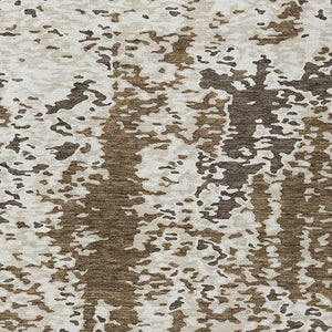 Homeroots 3' Indoor Outdoor Abstract Washable Area Rug - Stylish, Durable, Stain Resistant For Any Space Brown Polyester 612608