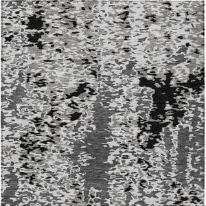 Homeroots 3' Indoor Outdoor Abstract Washable Area Rug - Stylish, Durable, Stain Resistant For Any Space Gray Polyester 612617