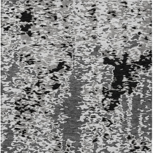 Homeroots 3' Indoor Outdoor Abstract Washable Area Rug - Stylish, Durable, Stain Resistant For Any Space Gray Polyester 612618