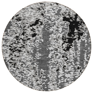 Homeroots 3' Indoor Outdoor Abstract Washable Area Rug - Stylish, Durable, Stain Resistant For Any Space Gray Polyester 612619