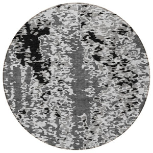 Homeroots 3' Indoor Outdoor Abstract Washable Area Rug - Stylish, Durable, Stain Resistant For Any Space Gray Polyester 612619