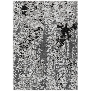 Homeroots 3' Indoor Outdoor Abstract Washable Area Rug - Stylish, Durable, Stain Resistant For Any Space Gray Polyester 612620