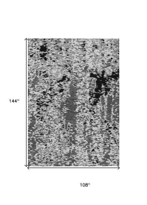 Homeroots 3' Indoor Outdoor Abstract Washable Area Rug - Stylish, Durable, Stain Resistant For Any Space Gray Polyester 612621