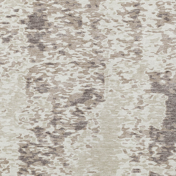 Homeroots 3' Indoor Outdoor Abstract Washable Area Rug - Stylish, Durable, Stain Resistant For Any Space Ivory Polyester 612623