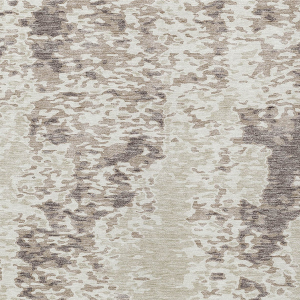 Homeroots 3' Indoor Outdoor Abstract Washable Area Rug - Stylish, Durable, Stain Resistant For Any Space Ivory Polyester 612624