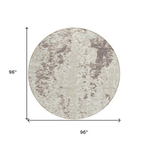 Homeroots 3' Indoor Outdoor Abstract Washable Area Rug - Stylish, Durable, Stain Resistant For Any Space Ivory Polyester 612625