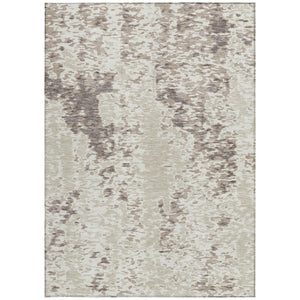 Homeroots 3' Indoor Outdoor Abstract Washable Area Rug - Stylish, Durable, Stain Resistant For Any Space Ivory Polyester 612626