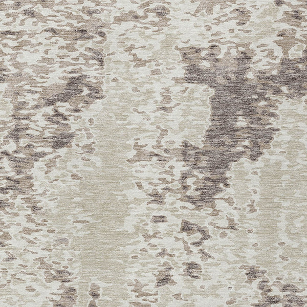 Homeroots 3' Indoor Outdoor Abstract Washable Area Rug - Stylish, Durable, Stain Resistant For Any Space Ivory Polyester 612627