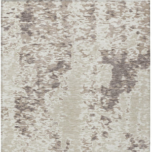 Homeroots 3' Indoor Outdoor Abstract Washable Area Rug - Stylish, Durable, Stain Resistant For Any Space Ivory Polyester 612628