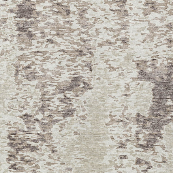 Homeroots 3' Indoor Outdoor Abstract Washable Area Rug - Stylish, Durable, Stain Resistant For Any Space Ivory Polyester 612628