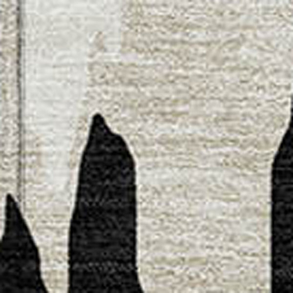 HomeRoots 5' Black and Ivory Abstract Area Rug – Durable, Washable Design for Indoor and Outdoor Use 5' X 8' 612636