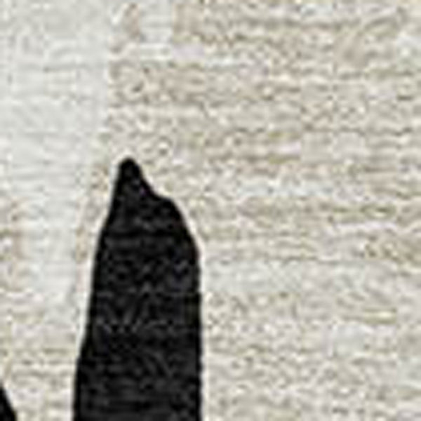 HomeRoots 5' Black and Ivory Abstract Area Rug – Durable, Washable Design for Indoor and Outdoor Use 8' X 10' 612638