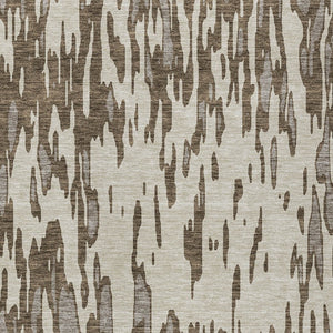 HomeRoots 5' Washable Brown and Ivory Abstract Area Rug - Stylish, Durable Design for Indoor and Outdoor Use 8' X 10' 612644