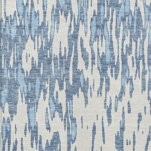 HomeRoots 5' Denim Blue and Ivory Abstract Area Rug – Stylish, Washable Design for Indoor and Outdoor Spaces 5' X 8' 612648