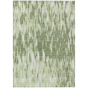 HomeRoots 5' Green and Ivory Abstract Washable Area Rug - Durable, Stylish Design for Indoor and Outdoor Spaces 5' X 8' 612654