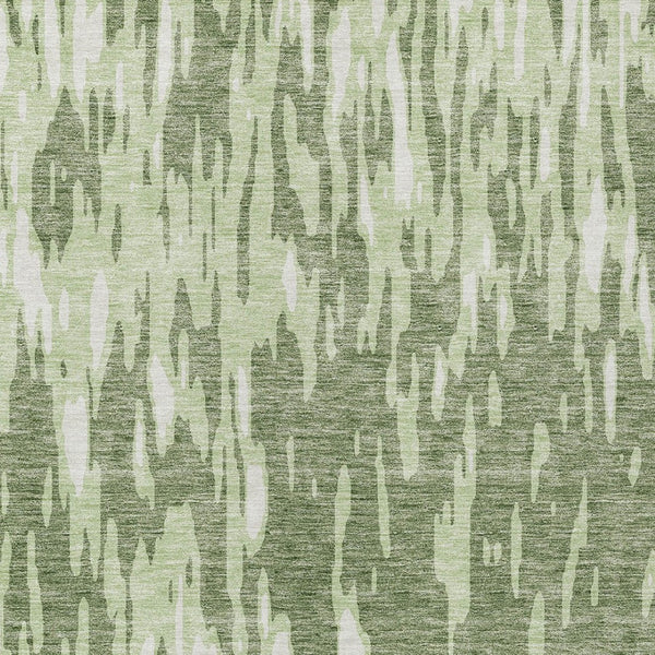HomeRoots 5' Green and Ivory Abstract Washable Area Rug - Durable, Stylish Design for Indoor and Outdoor Spaces 5' X 8' 612654